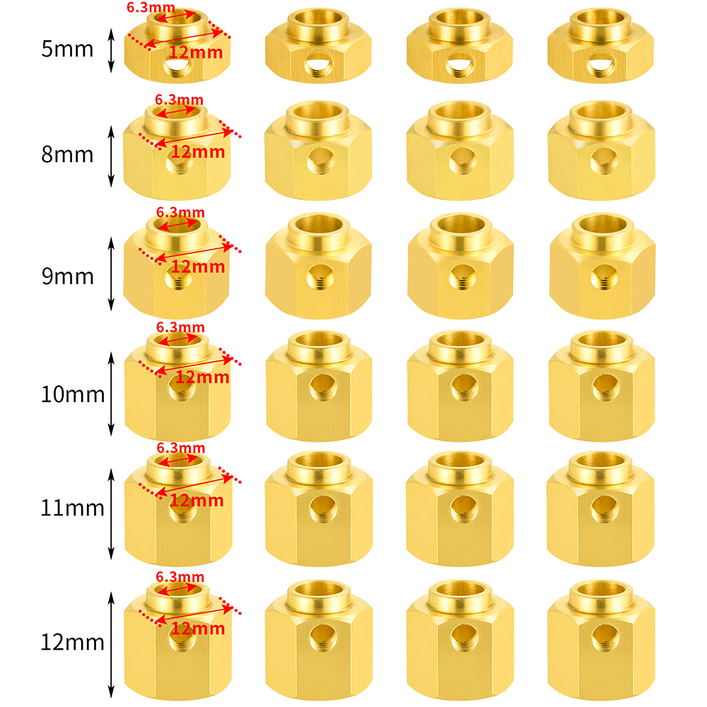 YEAHRUN 4PCS Brass 12MM Wheel  - Wheel Hex Adapter บทวิจารณ์และราคา