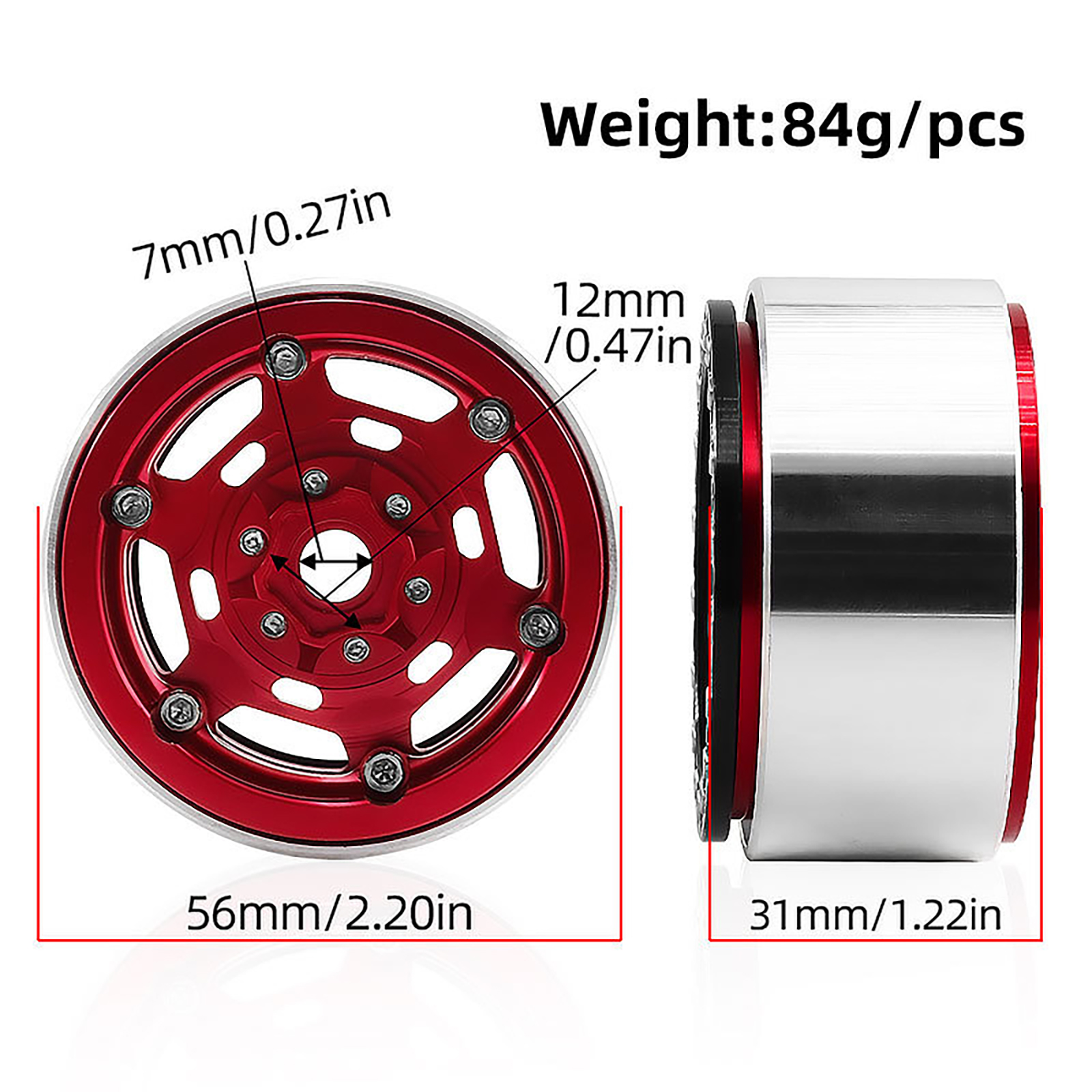 4pcs 1.9 inch Metal Beadlock W - Wheel Rim Rc บทวิจารณ์และราคา