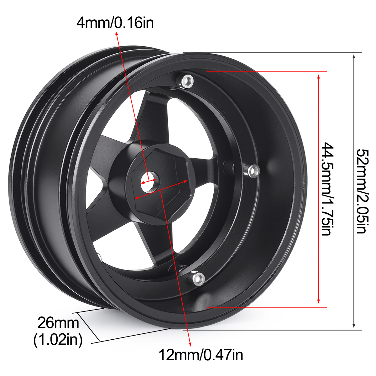 4Pcs Aluminum Wheel Hubs Rim 5 - Wheel Rim Rc บทวิจารณ์และราคา