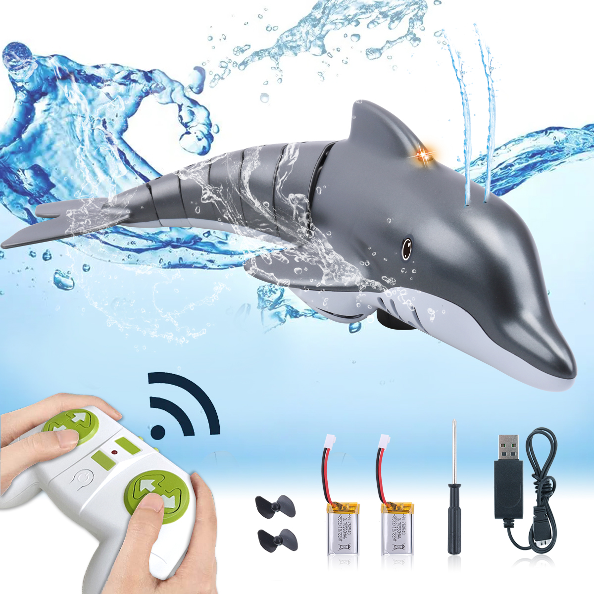 Shark  Rc Dolphin whale Spray  - Rc Submarine Water บทวิจารณ์และราคา