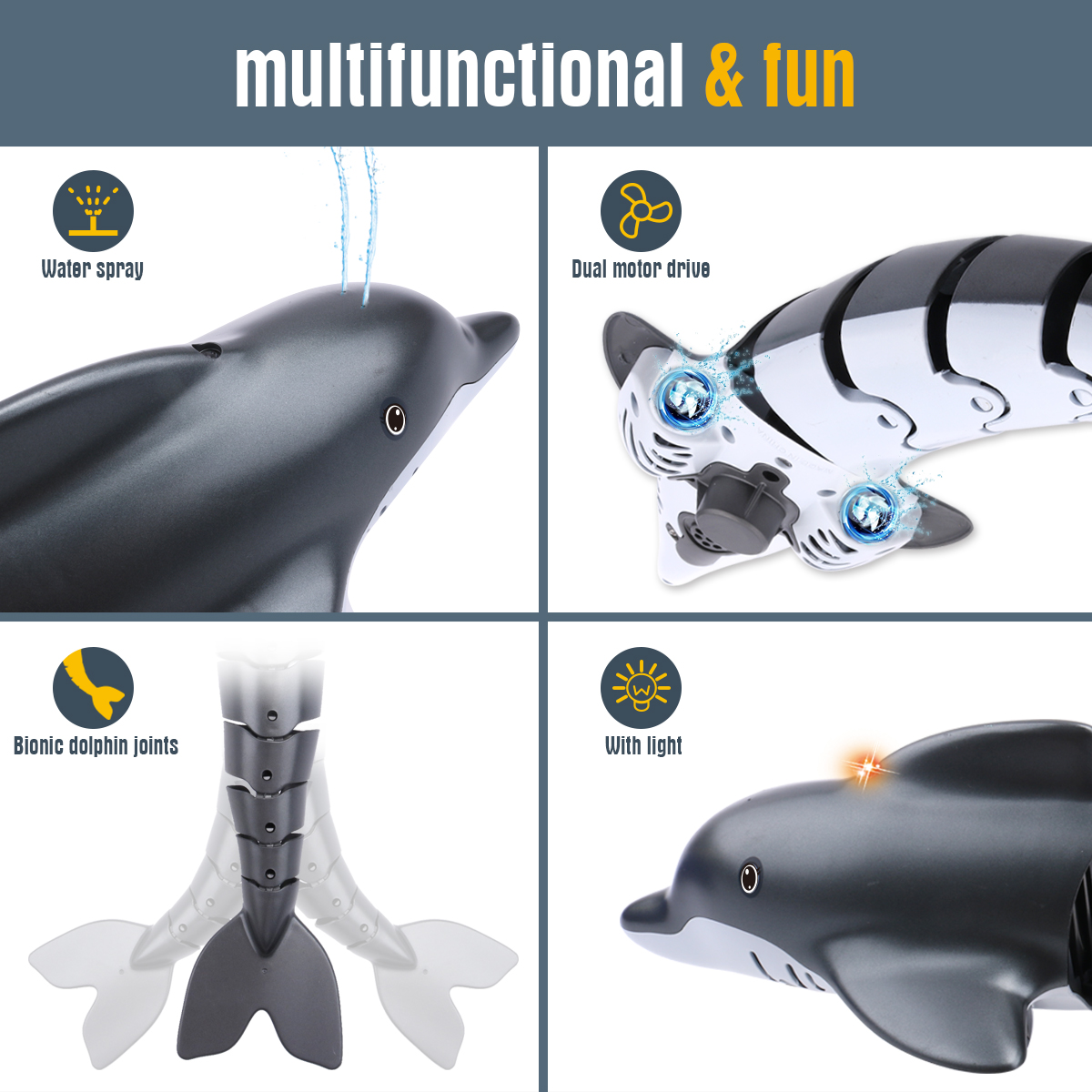 Shark  Rc Dolphin whale Spray  - Rc Submarine Water บทวิจารณ์และราคา