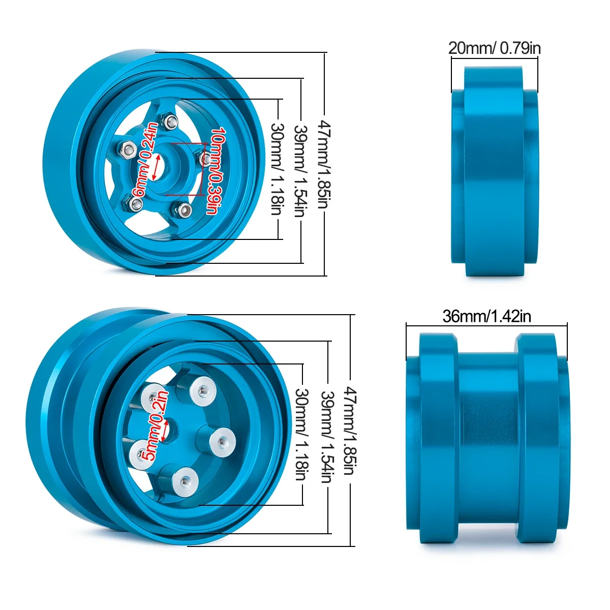 Aluminum Alloy Front Rear Bead - Wheel Rim Rc บทวิจารณ์และราคา