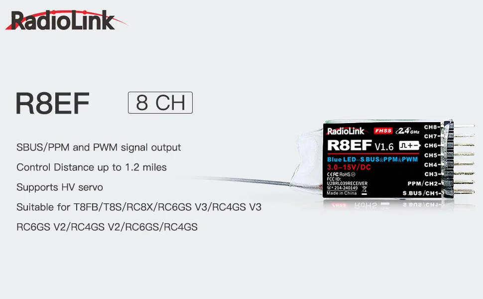 Radiolink R8EF Receiver 2.4G 8 - Receiver Sbus 8Ch บทวิจารณ์และราคา
