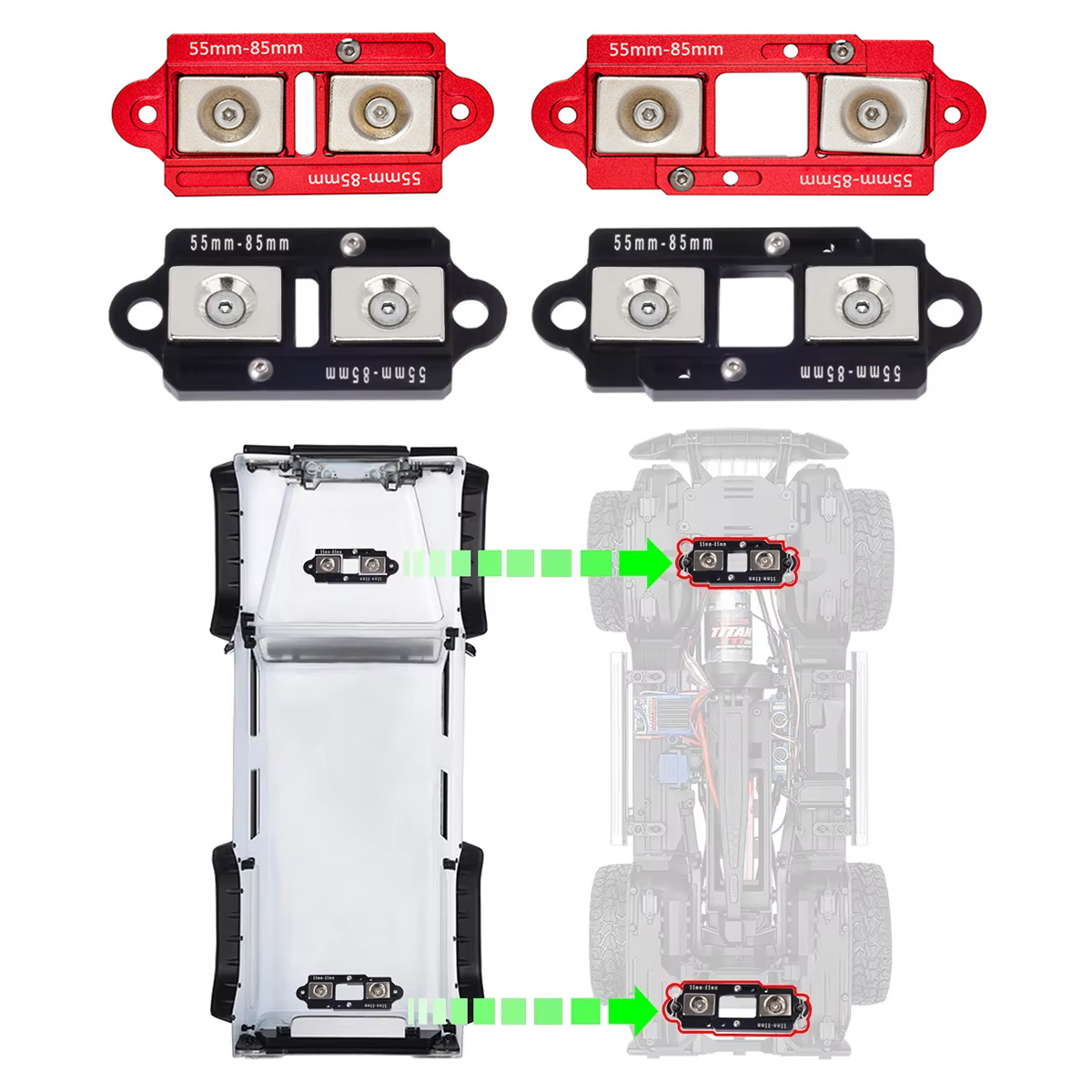 4PCS 55-85mm Adjustable Magnet - Body Shell Rc บทวิจารณ์และราคา