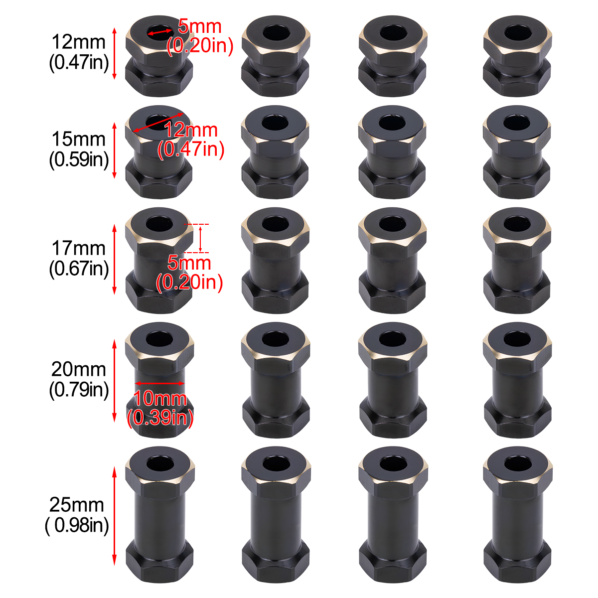 2 Colors - 4Pcs Heavy Duty Bra - Wheel Hex Adapter บทวิจารณ์และราคา