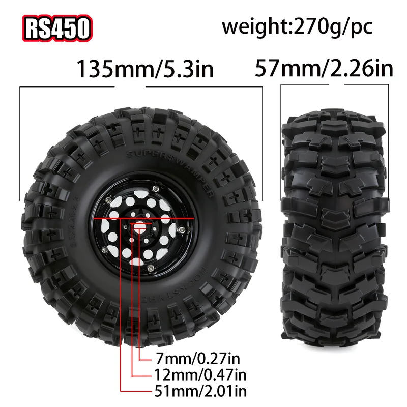 4Pcs 2.2 RC Crawler Tires and  - Wheel Rim Rc บทวิจารณ์และราคา
