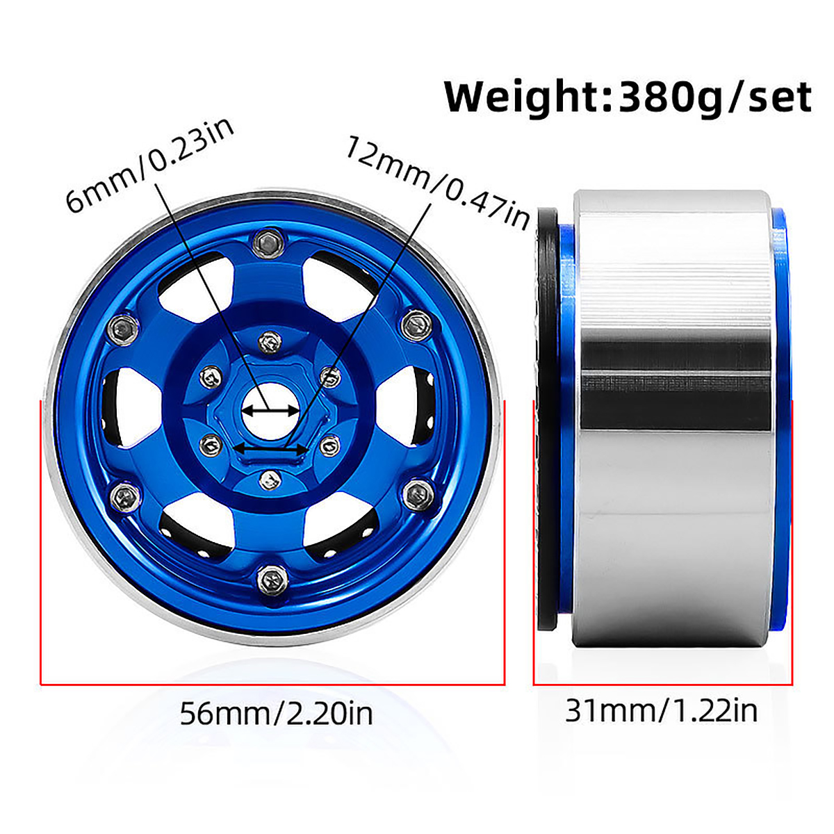 4pcs CNC 1.9 inch Alloy Beadlo - Wheel Rim Rc บทวิจารณ์และราคา